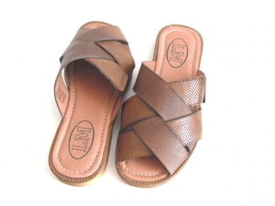 Sandale barbati LM, cod 1S59, seria BREEZE, maro, piele naturala