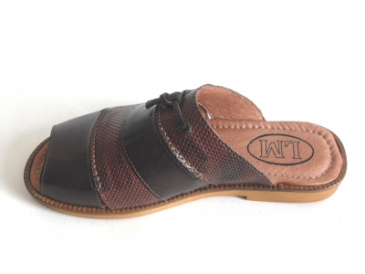 Sandale barbati LM, cod 1S62, seria BREEZE, maro inchis, piele naturala