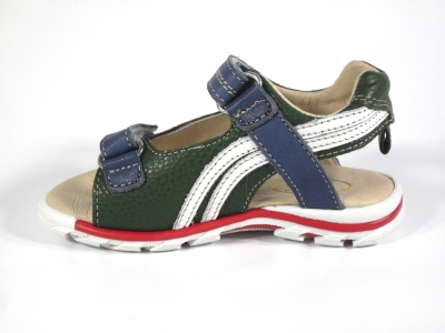 Sandale copii LM, cod 3S77, seria CERCHI, olive, piele naturala