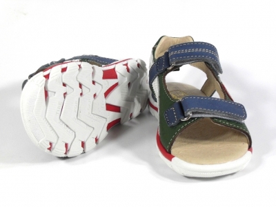 Sandale copii LM, cod 3S77, seria CERCHI, olive, piele naturala