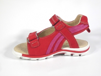 Sandale copii LM, cod 3S78, seria CERCHI, rosu, piele naturala