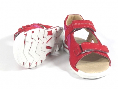 Sandale copii LM, cod 3S78, seria CERCHI, rosu, piele naturala