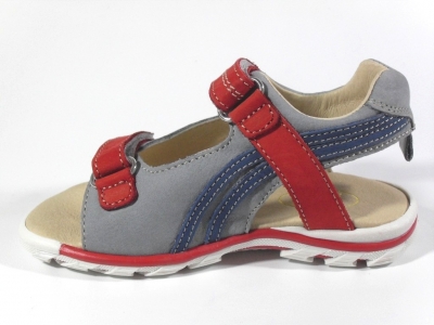 Sandale copii LM, cod 3S79, seria CERCHI, gri, piele naturala