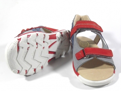 Sandale copii LM, cod 3S79, seria CERCHI, gri, piele naturala