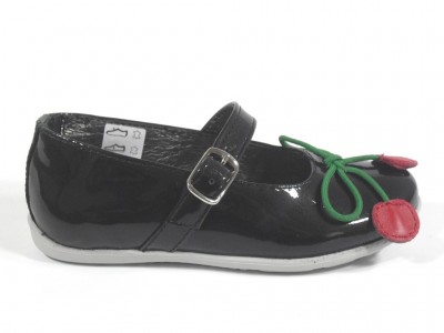 Pantofi copii fete LM, cod 6P100, seria CHERRY, negru, piele naturala