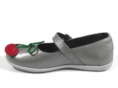Pantofi copii fete LM, cod 6P103, seria CHERRY, gri, piele naturala