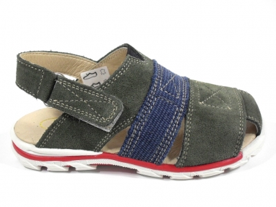 Sandale copii LM, cod 3S89, seria TOTTO, verde forest, piele naturala