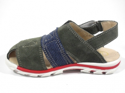 Sandale copii LM, cod 3S89, seria TOTTO, verde forest, piele naturala