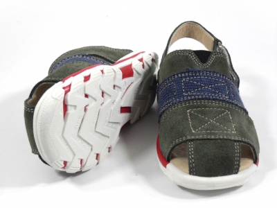 Sandale copii LM, cod 3S89, seria TOTTO, verde forest, piele naturala