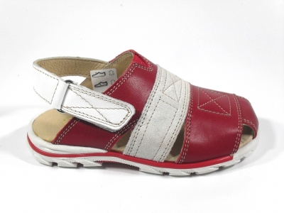 Sandale copii LM, cod 3S91, seria TOTTO, rosu, piele naturala