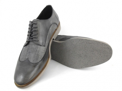 Pantofi barbati LM, cod 1P400, seria DANY, gri, piele naturala