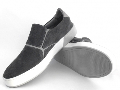 Pantofi sport barbati LM, cod 1A437, seria SPIDER, gri, piele naturala