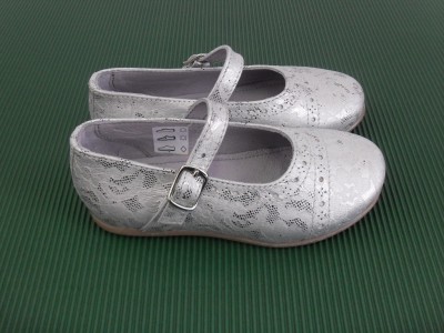 Pantofi copii fete LM, cod 6P117, seria PAMY, argintiu, piele naturala