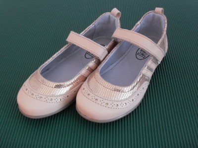 Pantofi copii fete LM, cod 6P122, seria KITTY, bej, piele naturala