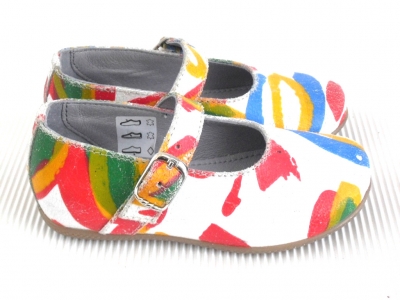 Pantofi copii fete LM, cod 6P126, seria CHERRY, multicolor, piele naturala