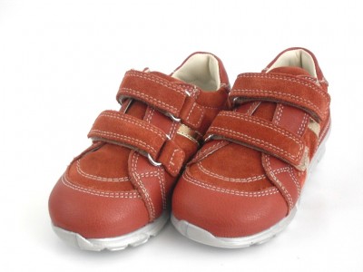 Pantofi sport copii fete LM, cod 6A45, seria KIDDY, caramiziu, piele naturala