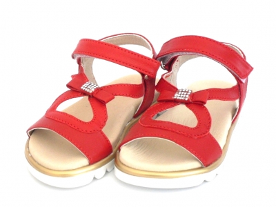 Sandale copii fete LM, cod 6S105, seria ELSA, rosu, piele naturala