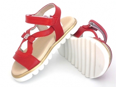 Sandale copii fete LM, cod 6S105, seria ELSA, rosu, piele naturala