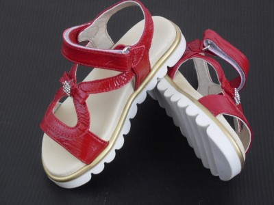 Sandale copii fete LM, cod 6S106, seria ELSA, rosu, piele naturala