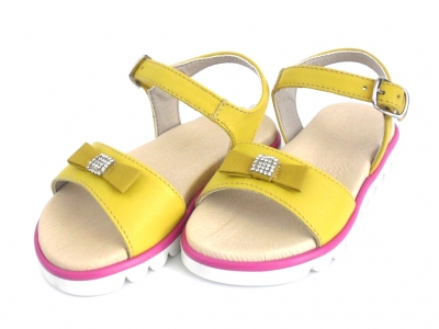 Sandale copii fete LM, cod 6S107, seria ELSA, galben, piele naturala