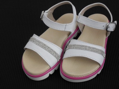Sandale copii fete LM, cod 6S112, seria ELSA, alb, piele naturala