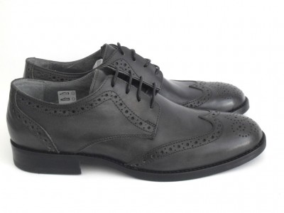 Pantofi barbati LM, cod 1P468, seria REM, steel, piele naturala