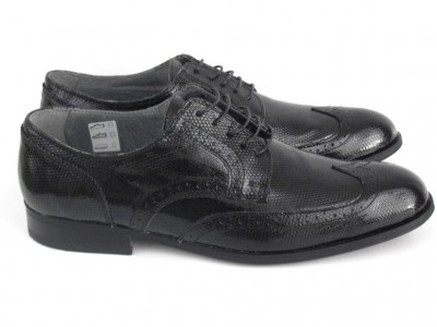 Pantofi barbati LM, cod 1P479, seria PUNPIT, negru, piele naturala