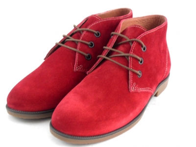 Ghete femei LM, cod 2G528, seria CREP, rosu, piele naturala