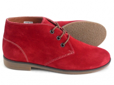 Ghete femei LM, cod 2G528, seria CREP, rosu, piele naturala
