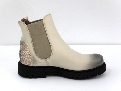 Ghete femei LM, cod 2G613, seria SMILE, crem, piele naturala