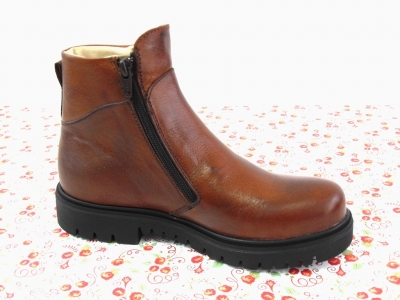 Ghete femei LM, cod 2G627, seria SMILE, maro, piele naturala