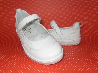 Pantofi copii fete LM, cod 6P139, seria KITTY, alb, piele naturala