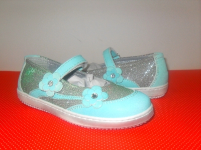 Pantofi copii fete LM, cod 6P150, seria FLEUR, verde pal, piele naturala