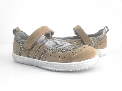 Pantofi copii fete LM, cod 6P167, seria KITTY, bej, piele naturala