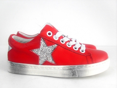 Pantofi sport copii LM, cod 3A341, seria SUPER STAR, rosu, piele naturala