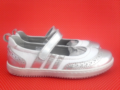 Pantofi copii fete LM, cod 6P186, seria KITTY, alb, piele naturala