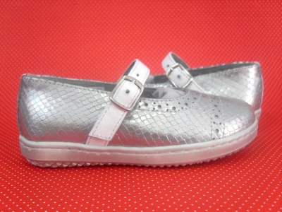 Pantofi copii fete LM, cod 6P192, seria PAMY, argintiu, piele naturala