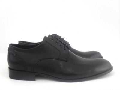 Pantofi barbati LM, cod 1P505, seria ALAN P, negru, piele naturala