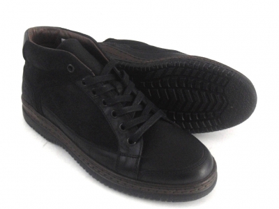 Ghete barbati LM, cod 1G655, seria VASS, negru, piele naturala