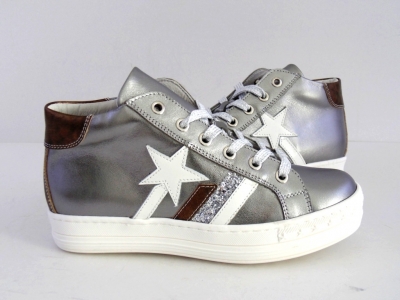 Pantofi sport copii LM, cod 3A388, seria MEGASTAR, argintiu, piele naturala