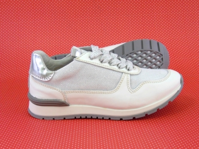 Pantofi sport copii fete LM, cod 6A59, seria VOLEY, alb, piele naturala