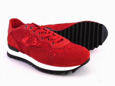 Pantofi sport femei LM, cod 2A263, seria SPORA, rosu, piele naturala