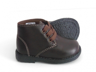 Ghete copii LM, cod 3G990, seria CREP, maro inchis, piele naturala