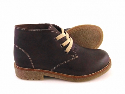 Ghete copii LM, cod 3G1079, seria CREP, maro inchis, piele naturala