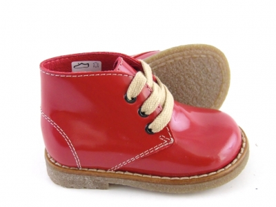 Ghete copii fete LM, cod 6G102, seria CREP, rosu, piele naturala
