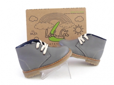 Ghete copii LM, cod 3G1151, seria CREP, gri, piele naturala
