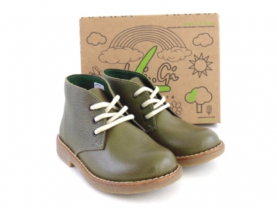 Ghete copii LM, cod 3G1153, seria CREP, khaki, piele naturala