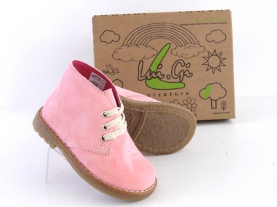 Ghete copii fete LM, cod 6G105, seria CREP, roz pal, piele naturala
