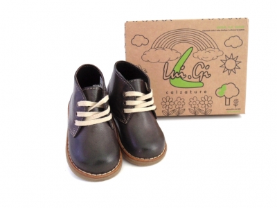 Ghete copii LM, cod 3G1161, seria CREP, maro inchis, piele naturala
