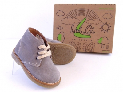 Ghete copii LM, cod 3G1175, seria CREP, gri deschis, piele naturala